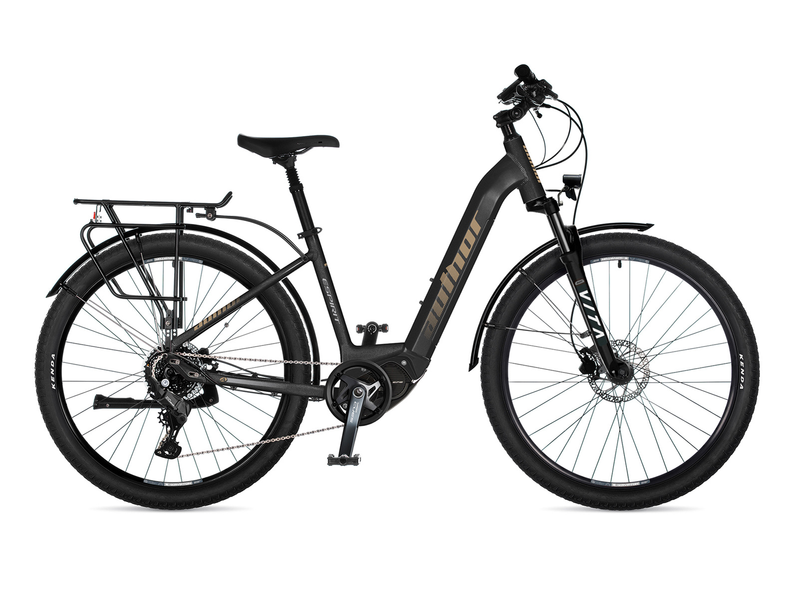 AUTHOR Espirit 17" šedá/černá/zlatá dámské touring E-kolo