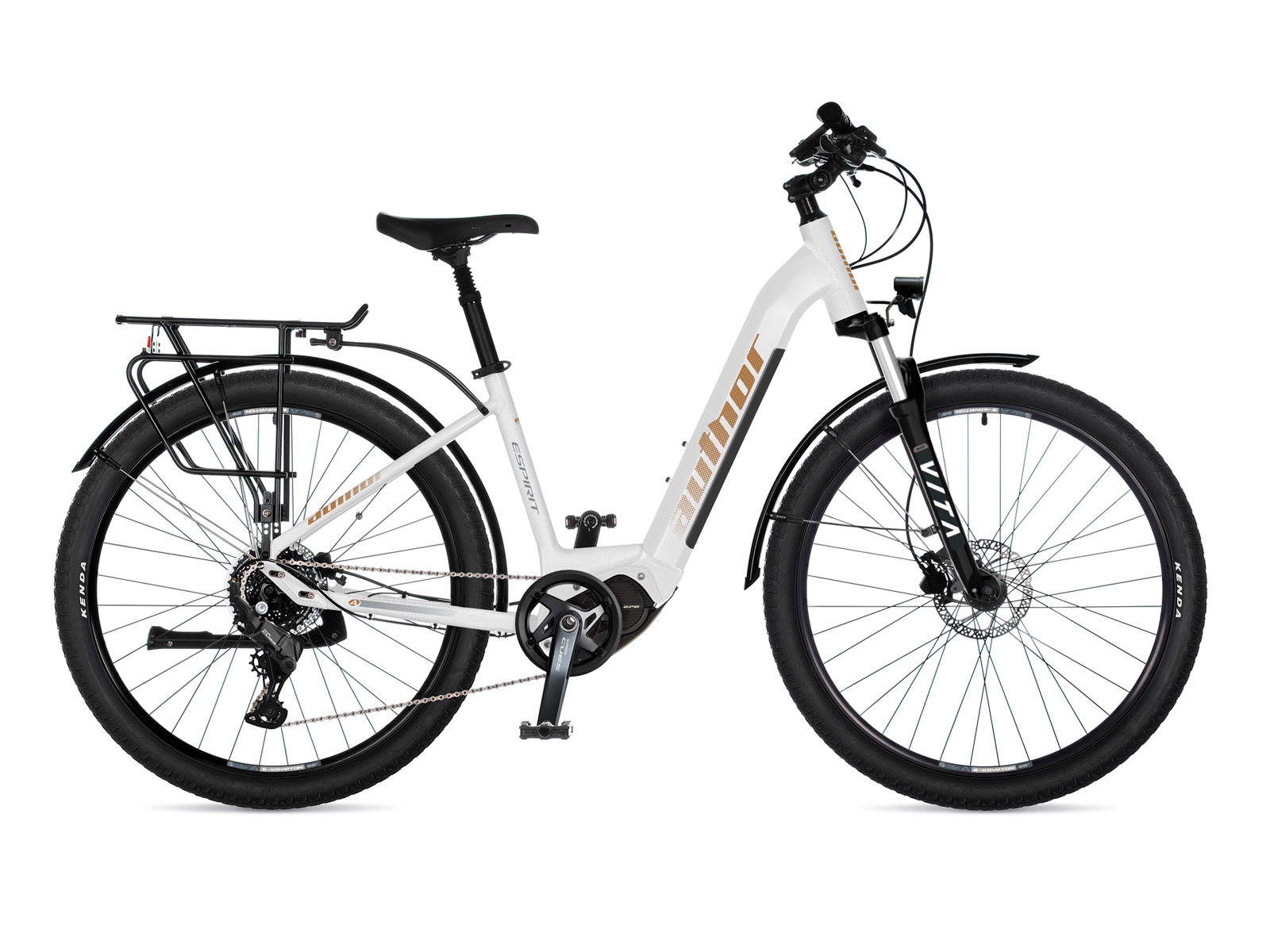 AUTHOR Espirit 17" bílá/černá/zlatá dámské touring E-kolo