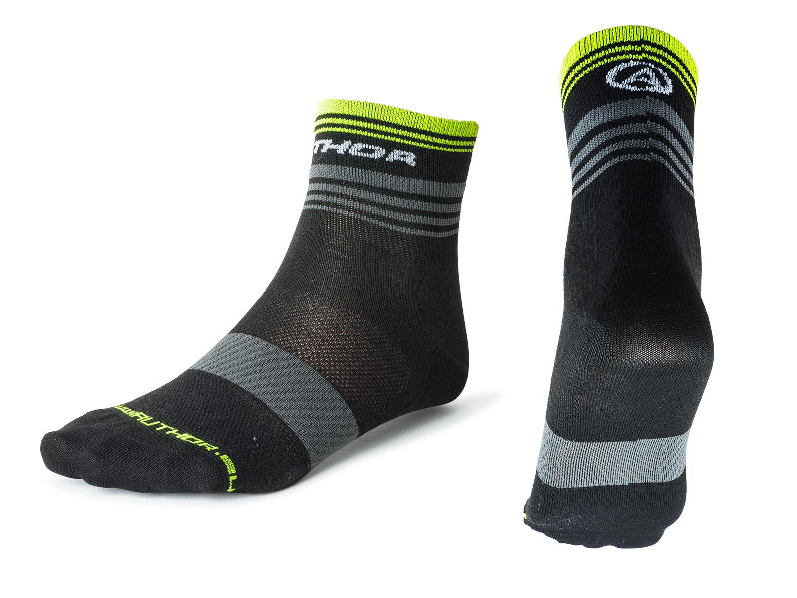 AUTHOR Ponožky ProLite X0 L 41-44 (černá/šedá/žlutá-neonová)