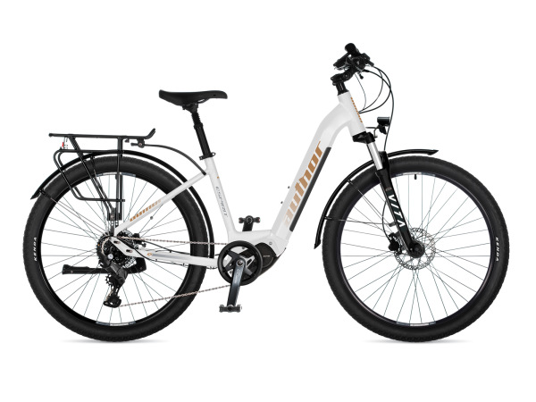 AUTHOR Espirit 19" bílá/černá/zlatá dámské touring E-kolo