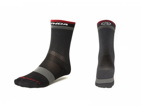 AUTHOR Ponožky Stripe X0 L 41-44 (černá/šedá/červená)