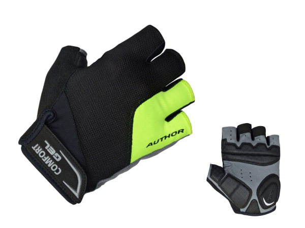 AUTHOR Rukavice Men Comfort Gel X6 k/p M (žlutá-neonová/čern