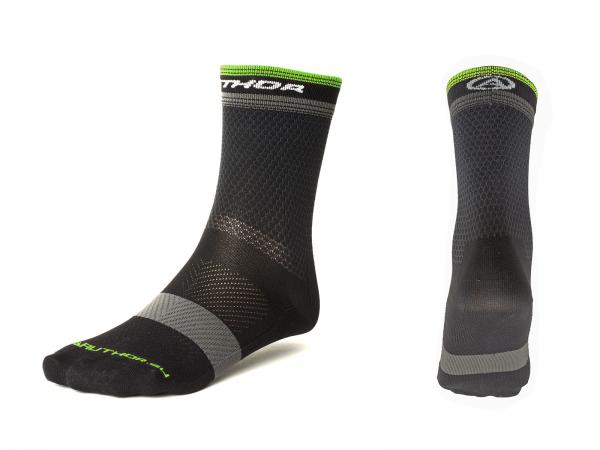AUTHOR Ponožky Stripe X0 XL 43-46 (černá/šedá/žlutá-neonová)